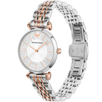 Emporio Armani Gianni T-Bar AR11537 Women's Two-Tone Crystal Encrusted Dial Luxury Watch