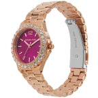 Michael Kors Lennox MK7396 Rose Gold Watch with Vibrant Fuchsia Dial