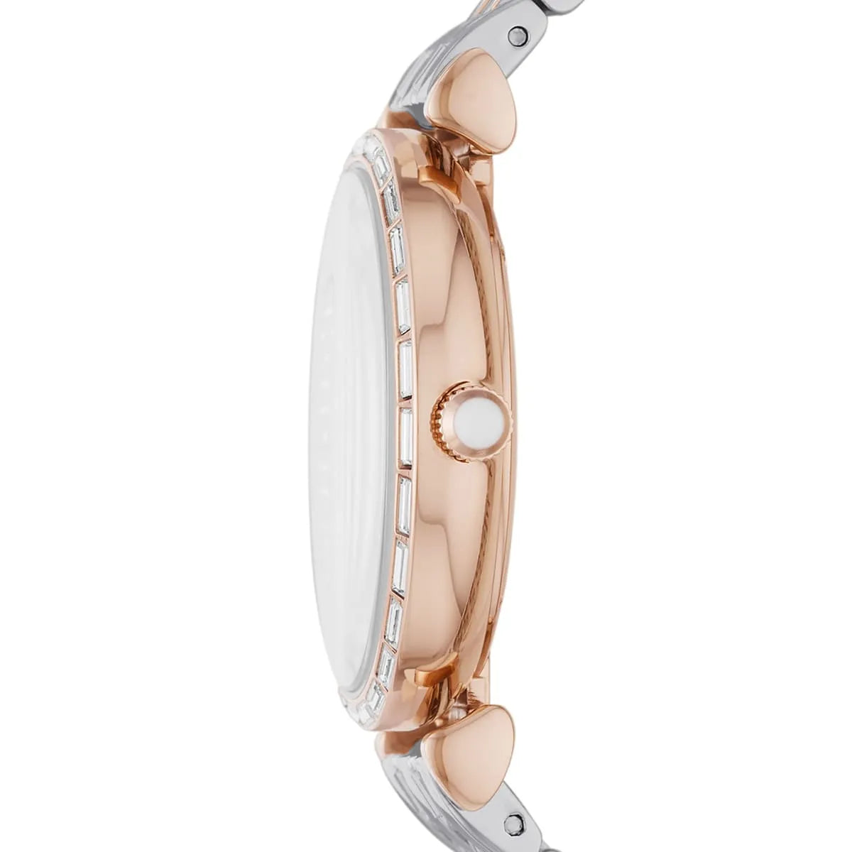 Emporio Armani AR11293 Women’s Crystal Dial Two-Tone Silver Rose Gold Stainless Steel Gianni T-Bar Watch