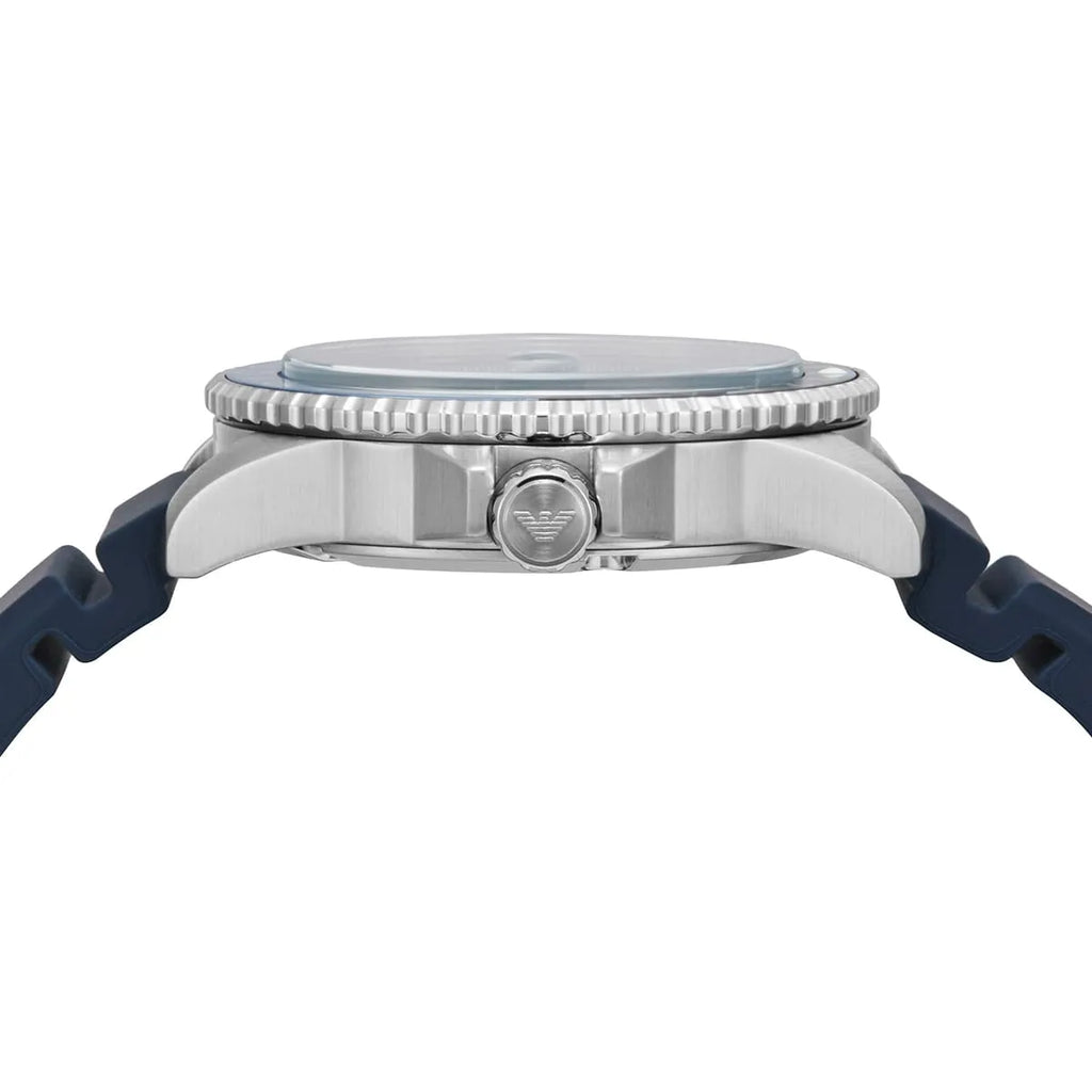 Emporio Armani AR11592 Blue Dial GMT Diver 100M Rubber Strap Watch