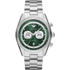 Emporio Armani Racer AR11637 Silver-Tone Green Dial Metal Men's Watch