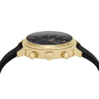 Emporio Armani Carlo Chronograph AR11690 Gold Black Dial Leather Men's Watch