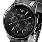Emporio Armani AR1452 Men’s Black Dial Black Ceramic Ceramica Chronograph Watch