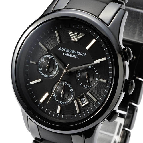 Emporio Armani AR1452 Men’s Black Dial Black Ceramic Ceramica Chronograph Watch
