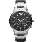 Emporio Armani AR2434 Men’s Black Dial Stainless Steel Renato Watch