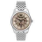 Emporio Armani Antonio AR60095 Silver-Tone Beige Skeleton Automatic Men's Watch