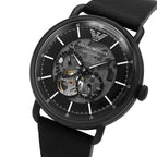 Emporio Armani Aviator AR60028 Meccanico Automatic Black Leather Watch