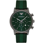 Emporio Armani Luigi XLarge AR1950 Green Fabric Strap Watch