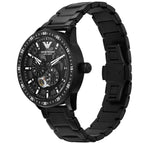 Emporio Armani Mario AR60054 Meccanico Automatic Skeleton All-Black Watch