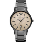 Emporio Armani Renato AR11183 Gunmetal Watch with Beige Geometric Dial