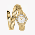 Just Cavalli Ornato Snake Women's Watch – Gold Case & Bracelet with Silver Dial (JC1L303M0025)