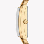 Michael Kors Women's MK Empire Three-Hand Gold-Tone Stainless Steel Logo Bracelet Watch (Model: MK4840), Gold, Modern