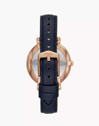Fossil Carlie Mini ES4673 Floral Navy Leather Watch