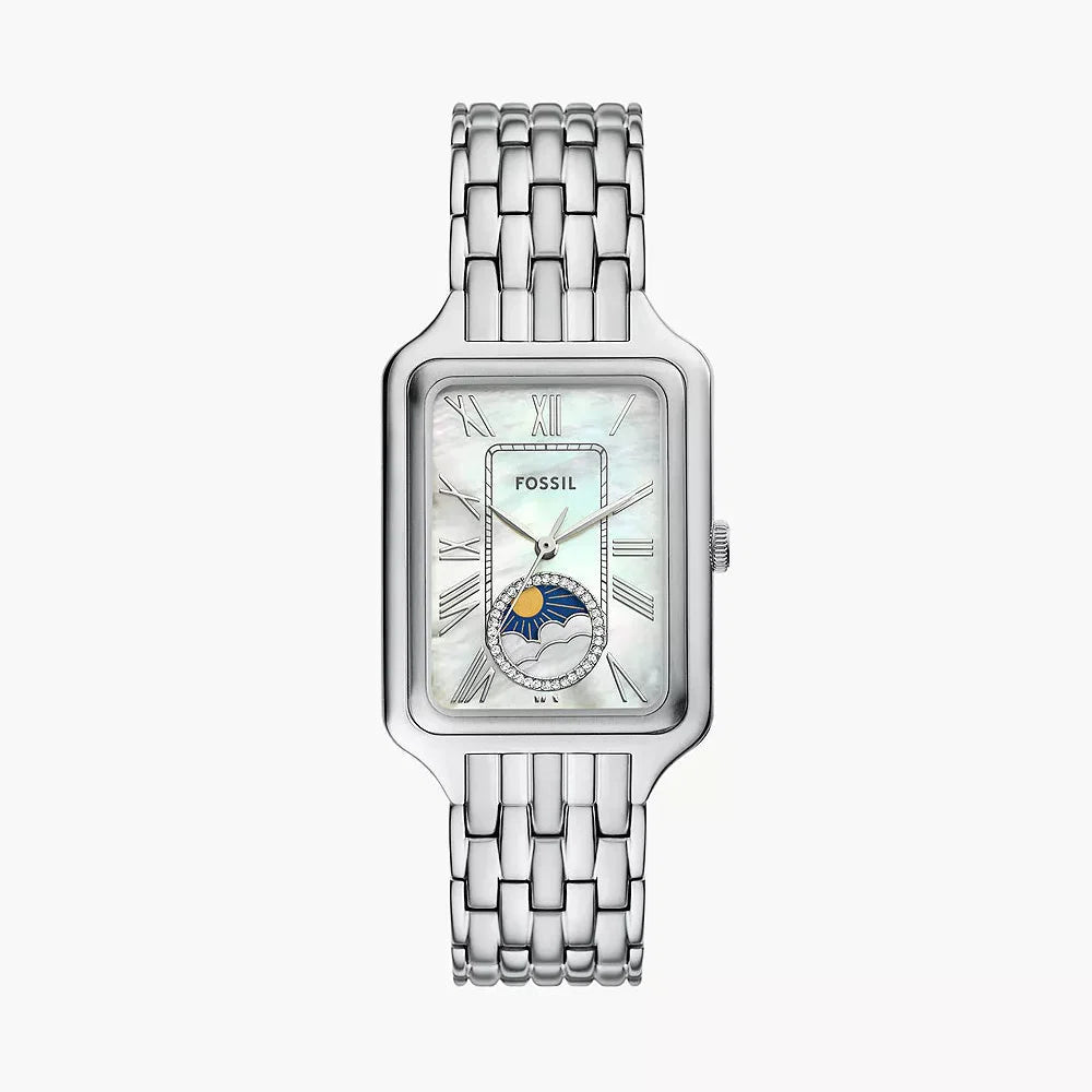 Fossil Raquel ES5400 Sun & Moon Mother of Pearl Silver-Tone Stainless Steel Women's Watch