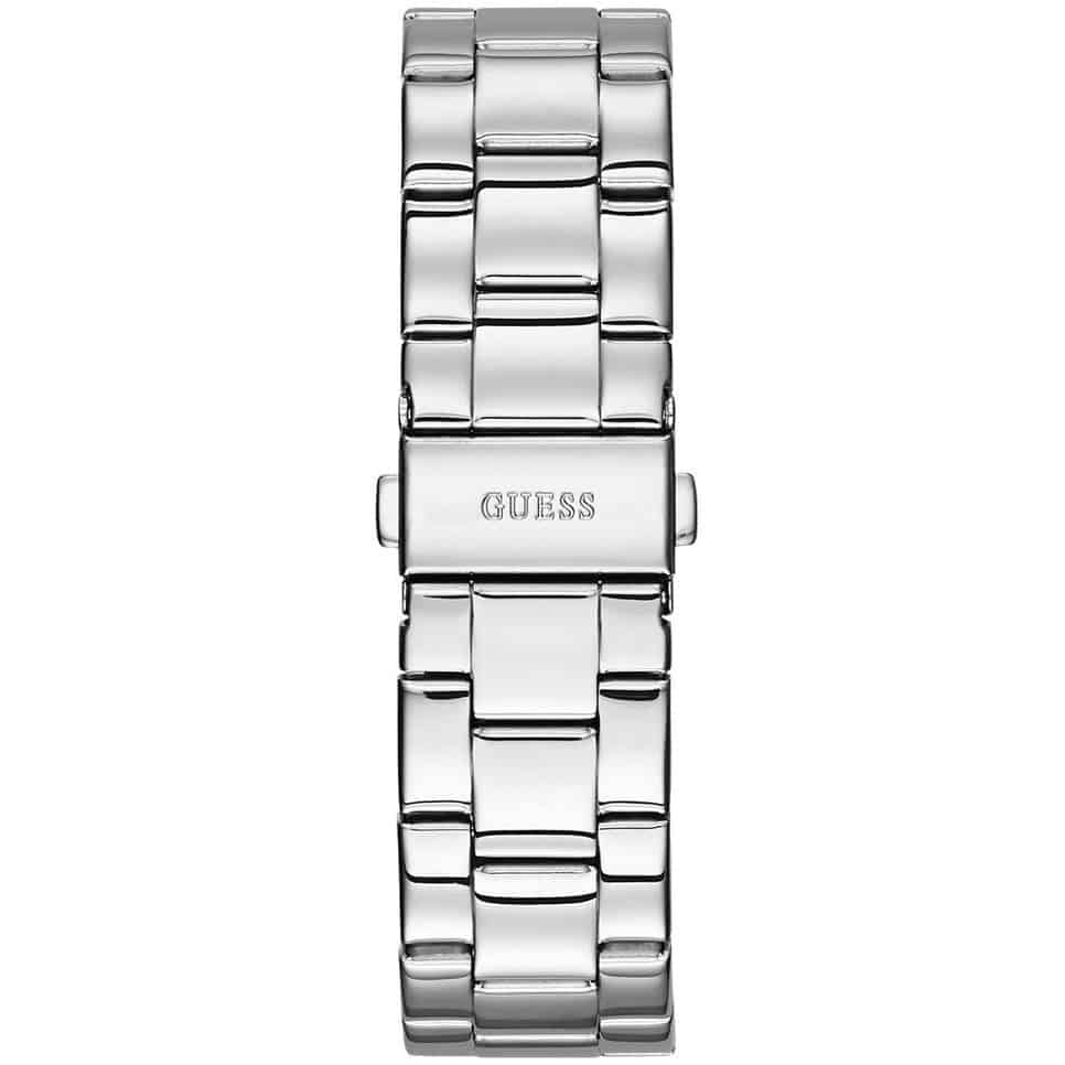 Guess Confetti W0774L7 Silver Tone Red Gradient Glitter Dial Watch