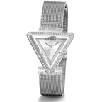Guess Fame GW0508L1 Silver Tone Triangle Case Mesh Bracelet Watch