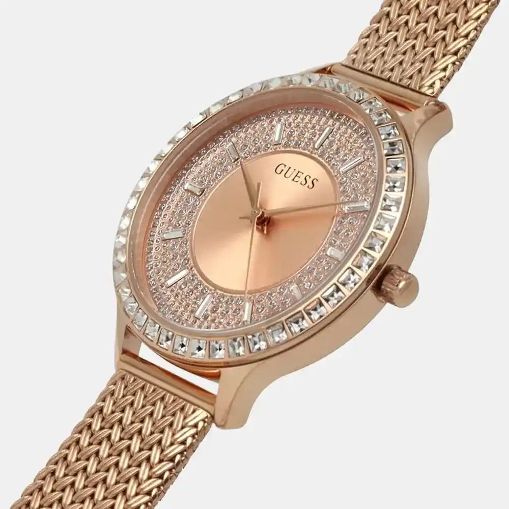 Guess Dress GW0402L3 Rose Gold Mesh Crystal Ladies Watch