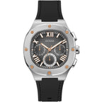 Guess Headline GW0571G1 Silver Case Black Dial Black Rubber Strap Men's Watch
