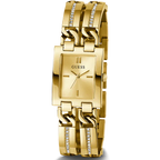 Guess GW0668L2 Gold Tone Rectangular Crystal Bracelet Watch