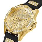 Guess Lady Frontier W1160L1 Gold & Black Rubber Watch