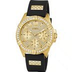 Guess Lady Frontier W1160L1 Gold & Black Rubber Watch