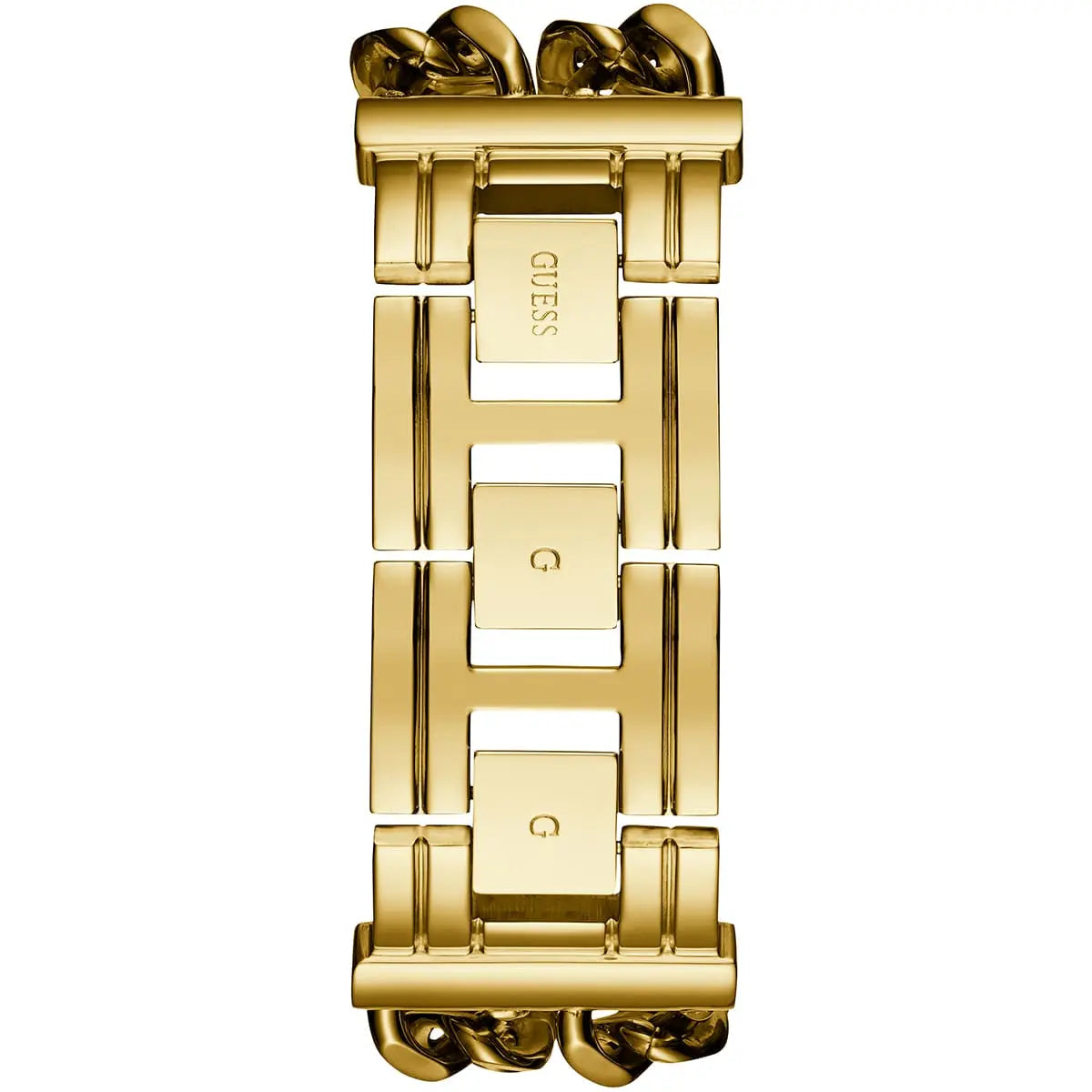 Guess Mod Heavy Metal U1117L5 Gold Tone Chain Bracelet Black Dial Watch