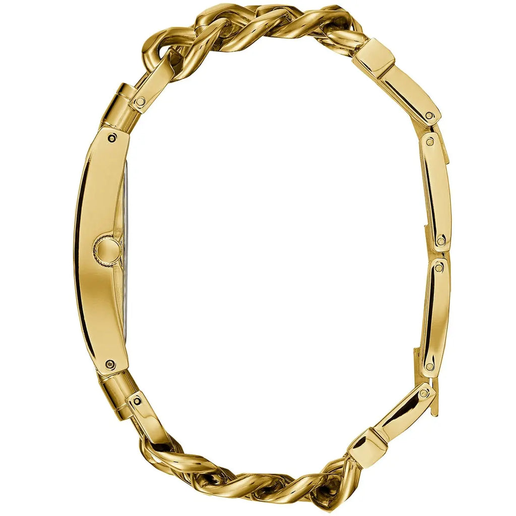 Guess Mod Heavy Metal U1117L5 Gold Tone Chain Bracelet Black Dial Watch