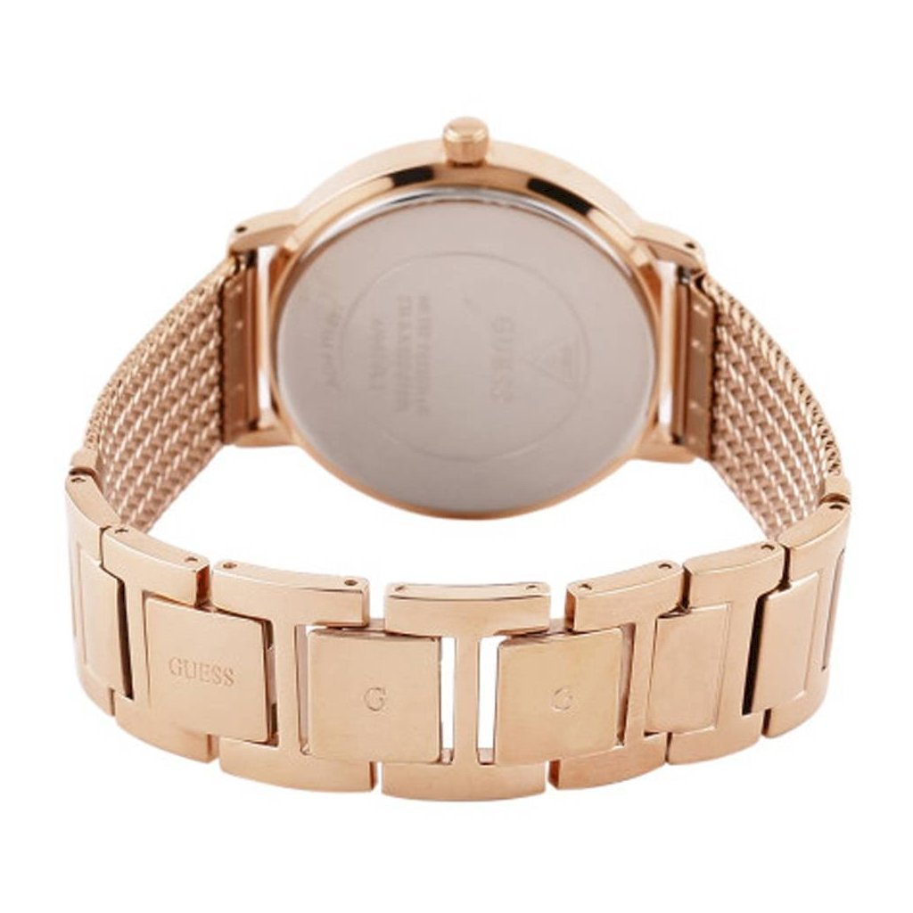Guess Willow W0836L1 Rose Gold Woven Mesh Glitz Dial Women's Watch