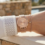 Guess Montauk W0933L3 Glitter Dial Women's Rose Gold-Tone Watch