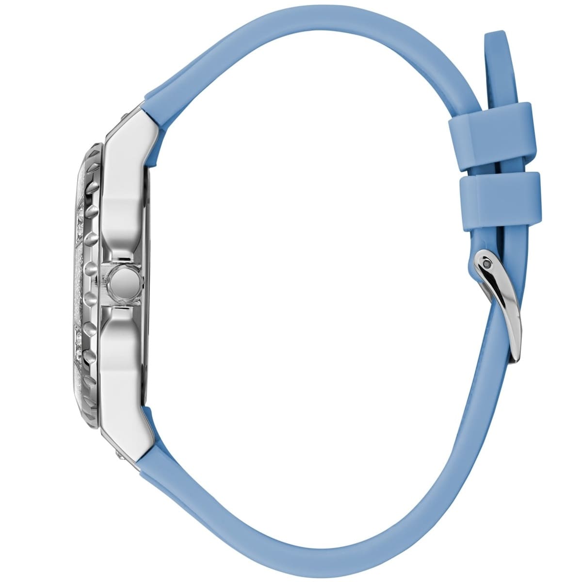 Guess Limelight W1053L5 Multi-Function White Dial Women's Blue Rubber Watch