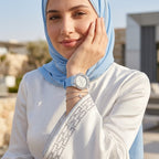 Guess Limelight W1053L5 Multi-Function White Dial Women's Blue Rubber Watch
