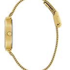 Guess Tapestry GW0354L4 Square Gold Case Crystal Bezel Burgundy Dial Gold Mesh Women's Watch