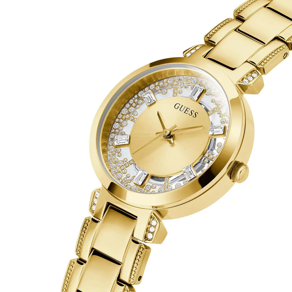 Guess Crystal Clear GW0470L2 Gold Case Transparent Crystal Dial Gold Metal Women's Watch