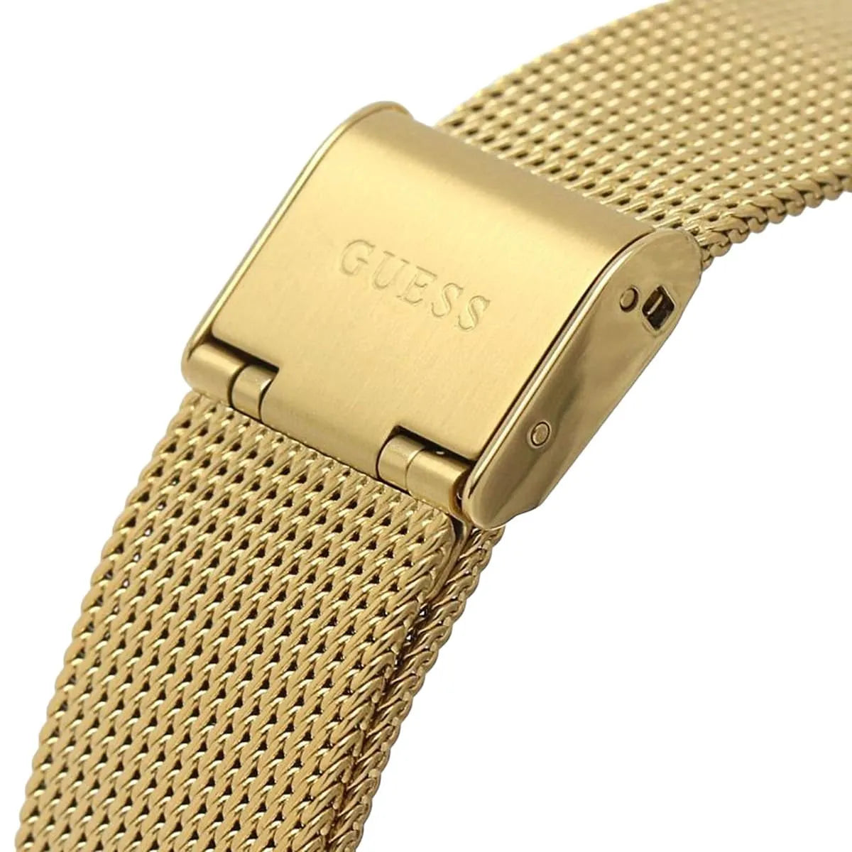 Guess Fame GW0508L2 Gold Triangle Case Crystal Bezel Gold Mesh Women's Watch
