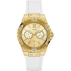 Guess Limelight GW0519L2 Multi-Function Gold Dial Women's White Rubber Watch