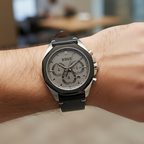 Hugo Boss Cloud 1514014 Men's Grey Dial Watch Black Leather