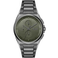 Hugo Boss Steer 1514045 Men's Gunmetal Steel Watch with Olive Green Dial
