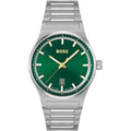 Hugo Boss Candor 1514079 Men's Silver Steel Watch with Green Dial