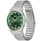 Hugo Boss Candor 1514079 Men's Silver Steel Watch with Green Dial