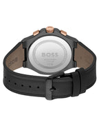 Hugo Boss Taper 1514089 Men's Black & Rose Gold Watch with Leather Strap