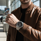 Hugo Boss Aeroliner 1512446 Silver Stainless Steel Black Dial Chronograph Watch
