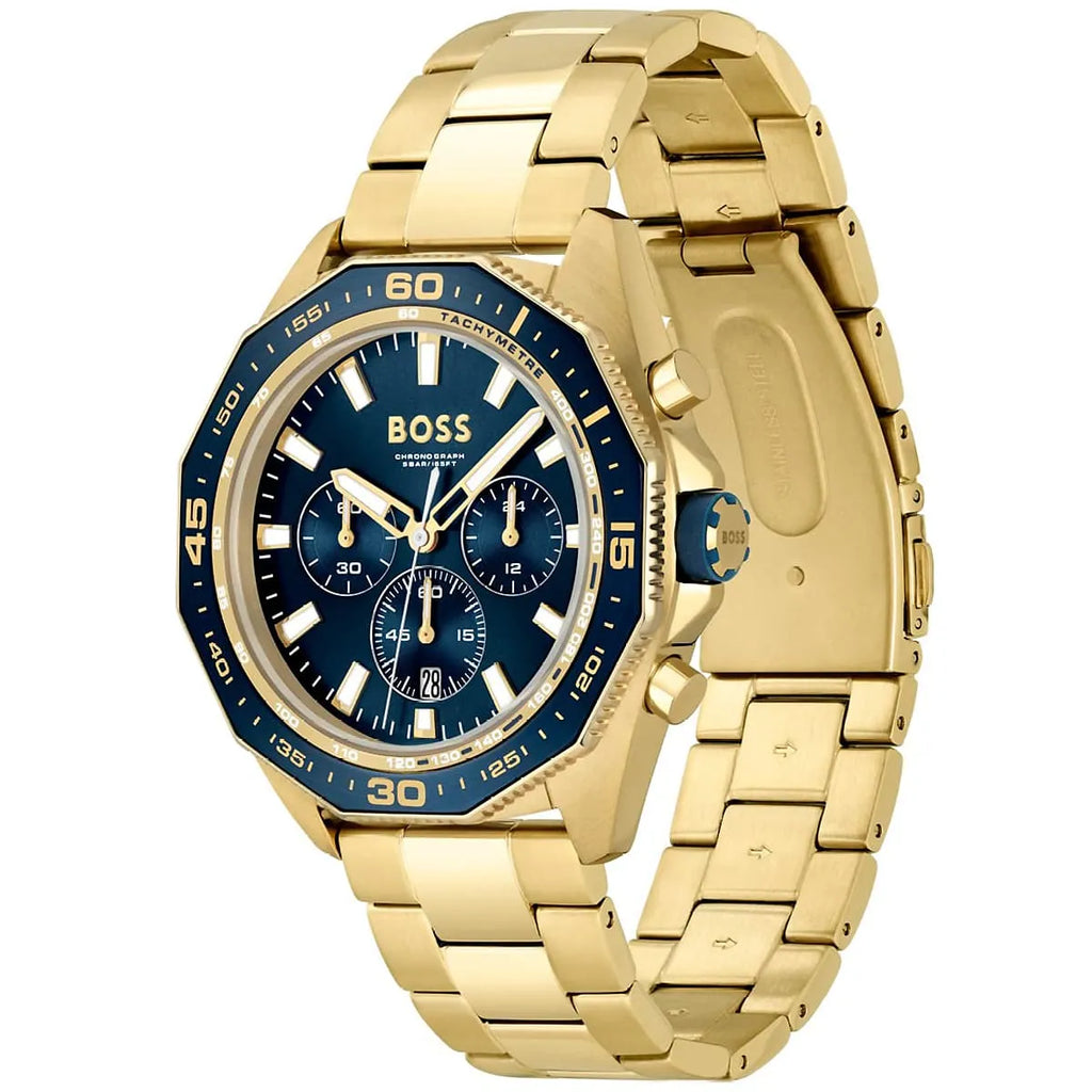Hugo Boss Energy 1513973 Gold-Tone Blue Dial Chronograph Men's Watch
