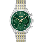 Hugo Boss Gregor 1514081 Two-Tone Green Dial Chronograph Men's Watch