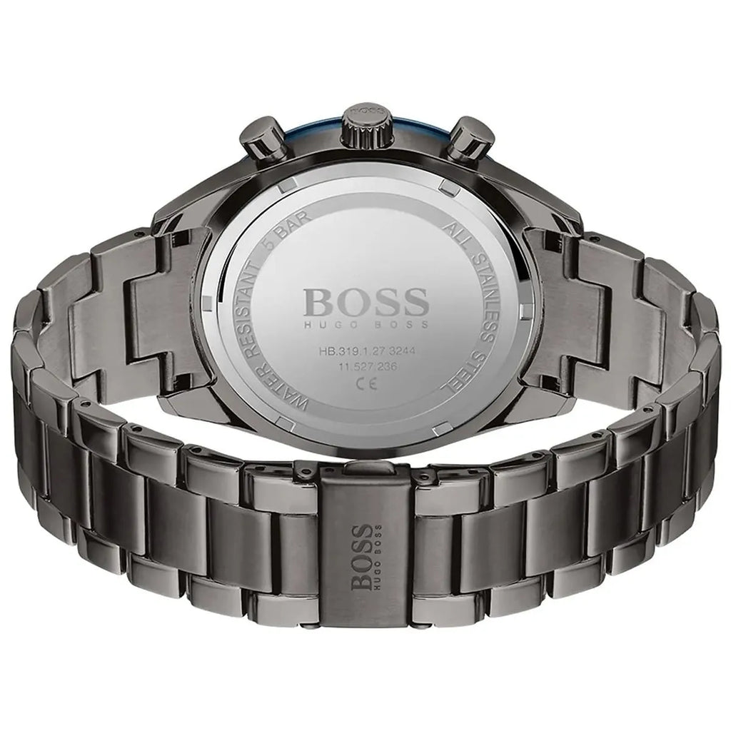 Hugo Boss Santiago 1513863 Grey IP Blue Dial Chronograph Men's Watch