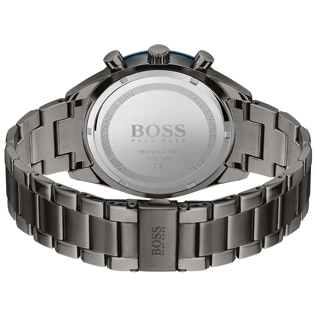 Hugo Boss Santiago 1513863 Grey IP Blue Dial Chronograph Men's Watch