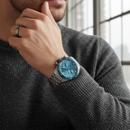 Hugo Boss Santiago 1513863 Grey IP Blue Dial Chronograph Men's Watch