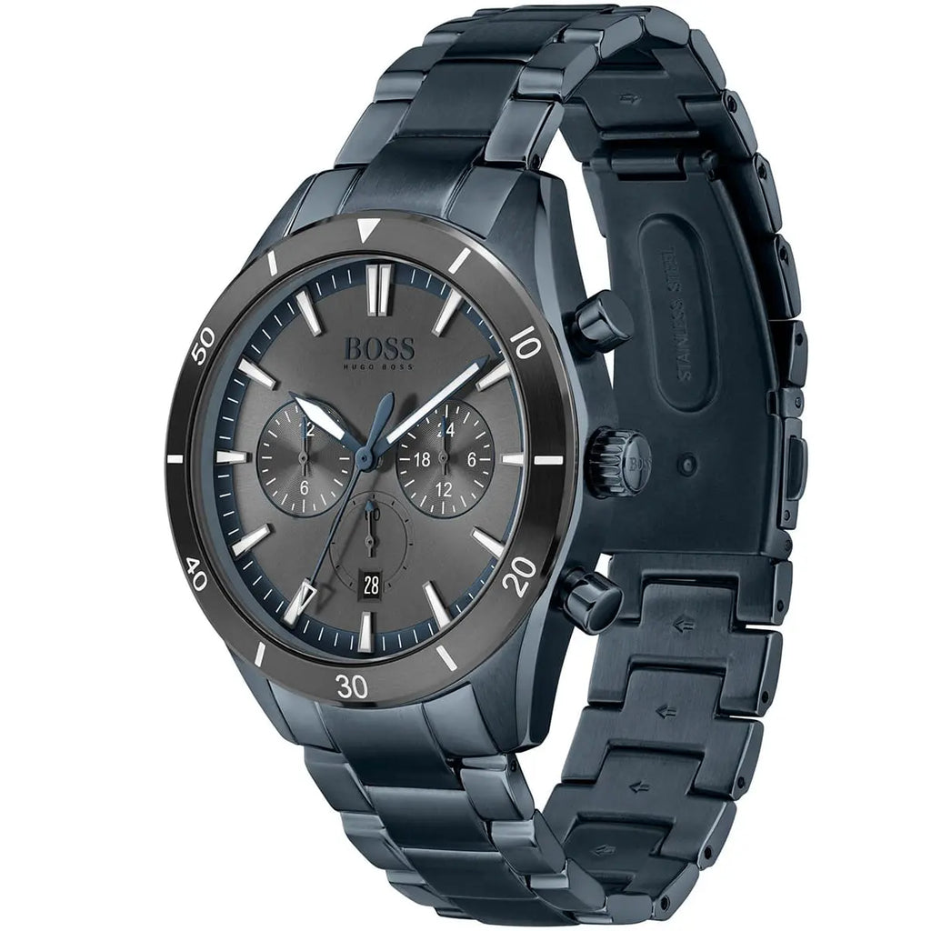 Hugo Boss Santiago 1513865 Blue IP Steel Grey Dial Men's Watch
