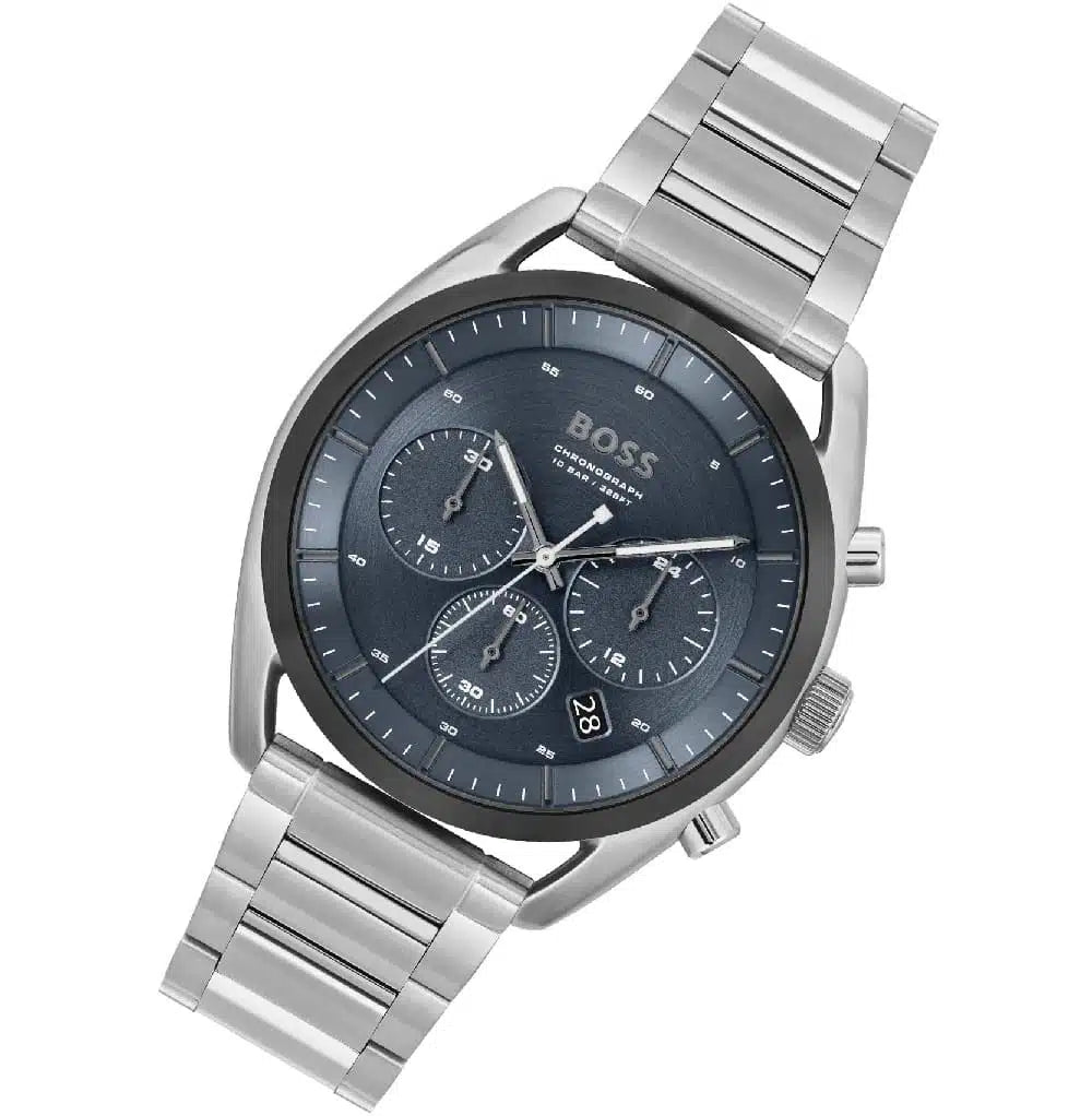 Hugo Boss Top 1514093 Silver-Tone Blue Dial Chronograph Men's Watch