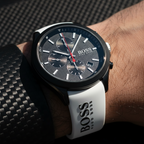 Hugo Boss Velocity 1513718 Black Dial White Rubber Strap Chronograph Men's Watch