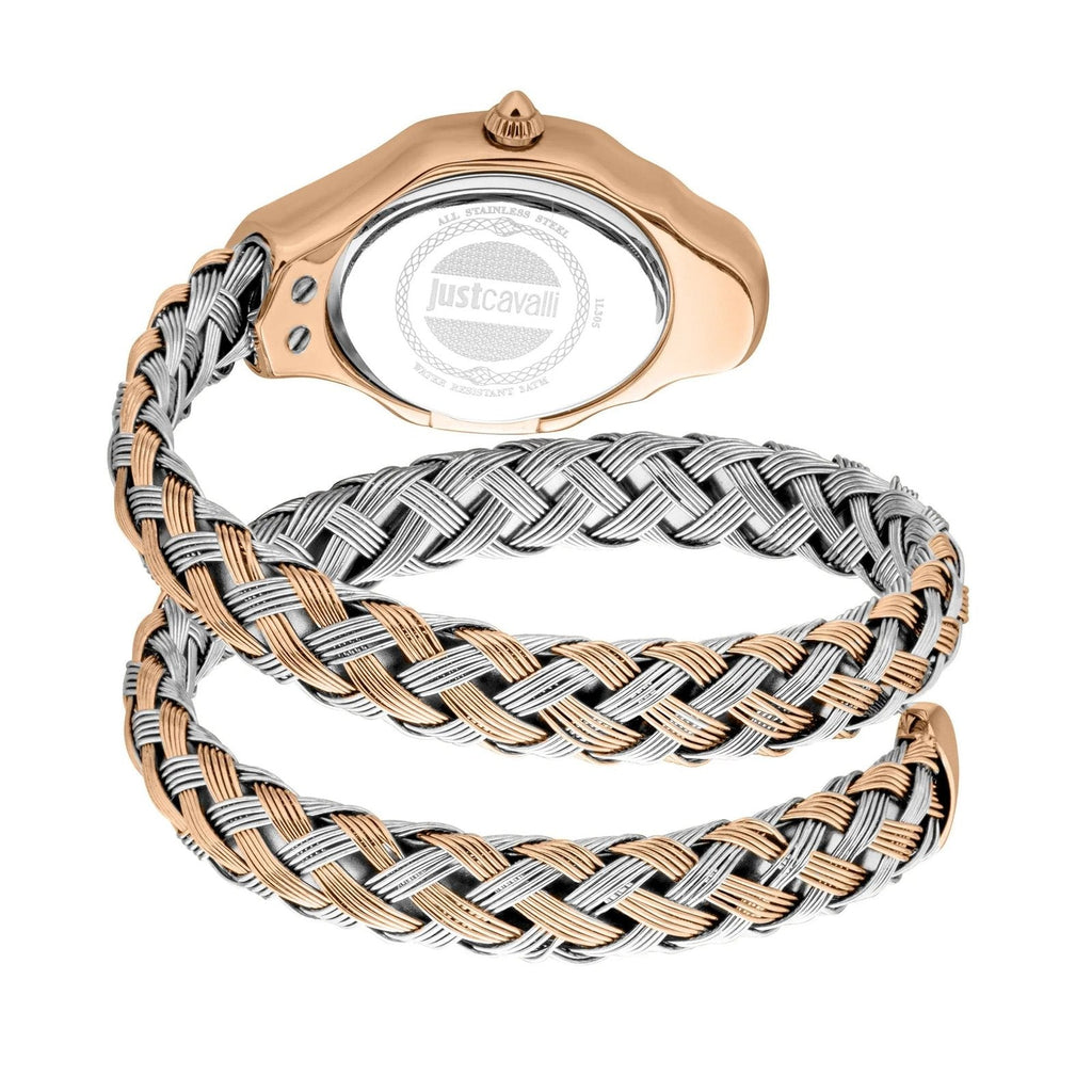 Just Cavalli Signature Snake Twined Two-Tones RG Blue Women's Watch (Model JC1L305M0065)